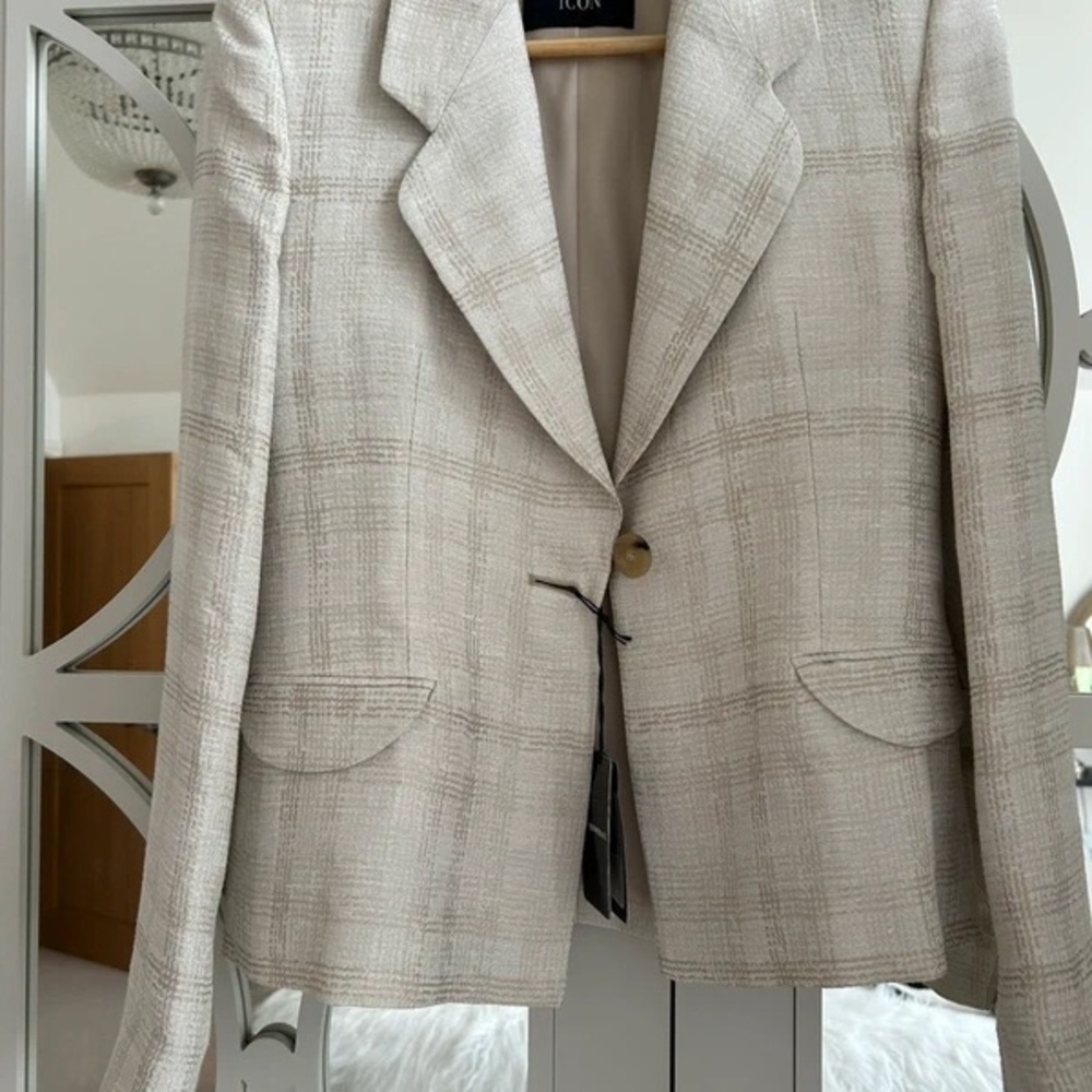 Emporio Armani Light Beige Check Blazer